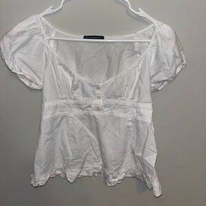 Women’s White Brandy Melville Babydoll Top